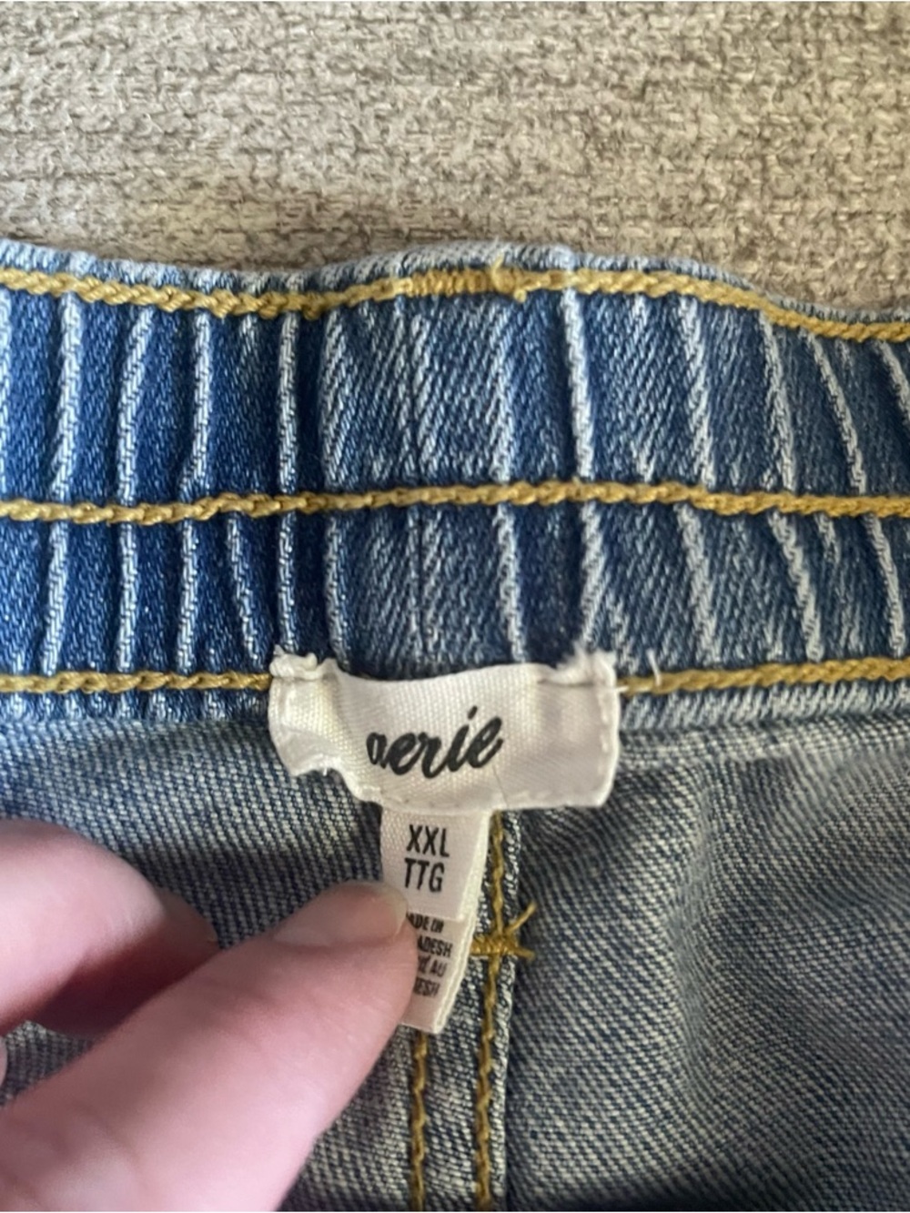Aerie Womens Plus XXL Denim Shorts Cutoff Distressed Size Stretchy Blue T2 - Picture 6 of 9